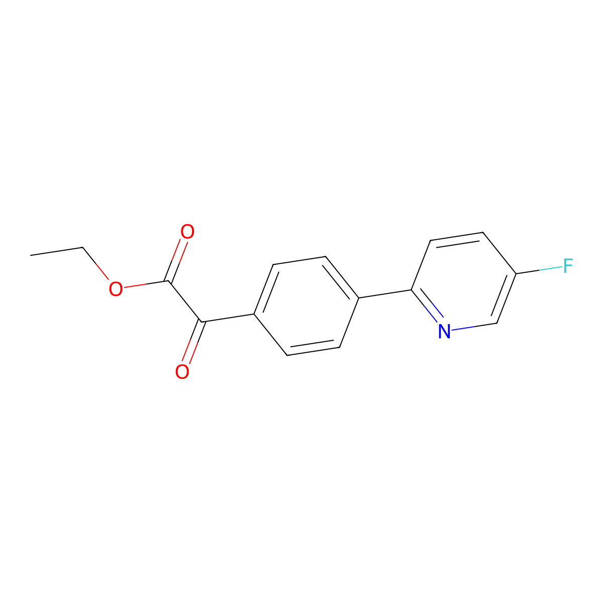 Ethyl 2-(4-(5-fluoropyridin-2-yl)phenyl)-2-oxoacetate molecular structure, CAS 1683545-33-6