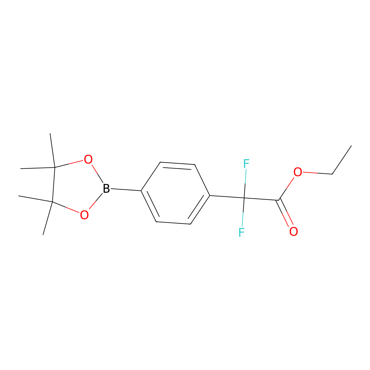 Ethyl 2,2-Difluoro-2-(4-(4,4,5,5-tetramethyl-1,3,2-dioxaborolan-2-yl)phenyl)acetate molecular structure, CAS 1683545-35-8