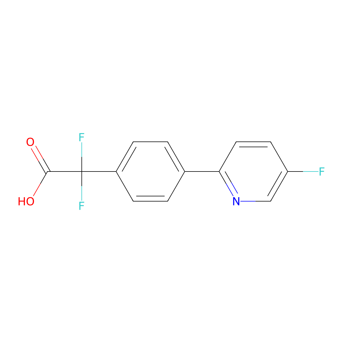 2,2-Difluoro-2-(4-(5-fluoropyridin-2-yl)phenyl)acetic acid molecular structure, CAS 1683545-36-9