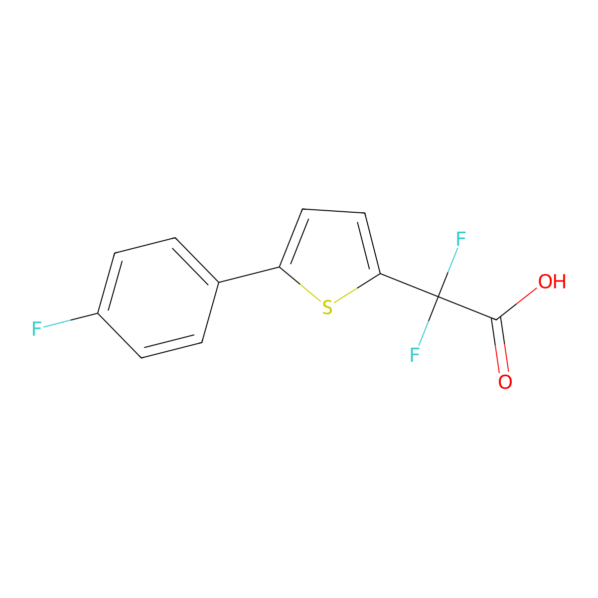 2-Thiopheneacetic acid,alpha,alpha-difluoro-5-(4-fluorophenyl)- molecular structure, CAS 1683545-38-1