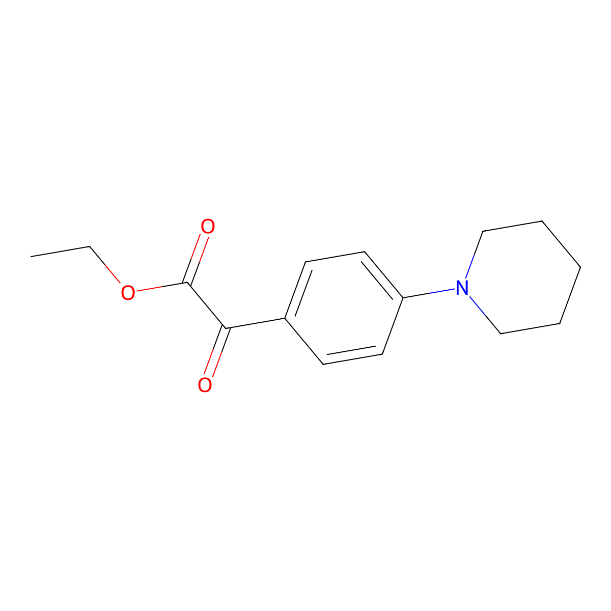 Ethyl 2-oxo-2-(4-(piperidin-1-yl)phenyl)acetate molecular structure, CAS 1683545-68-7