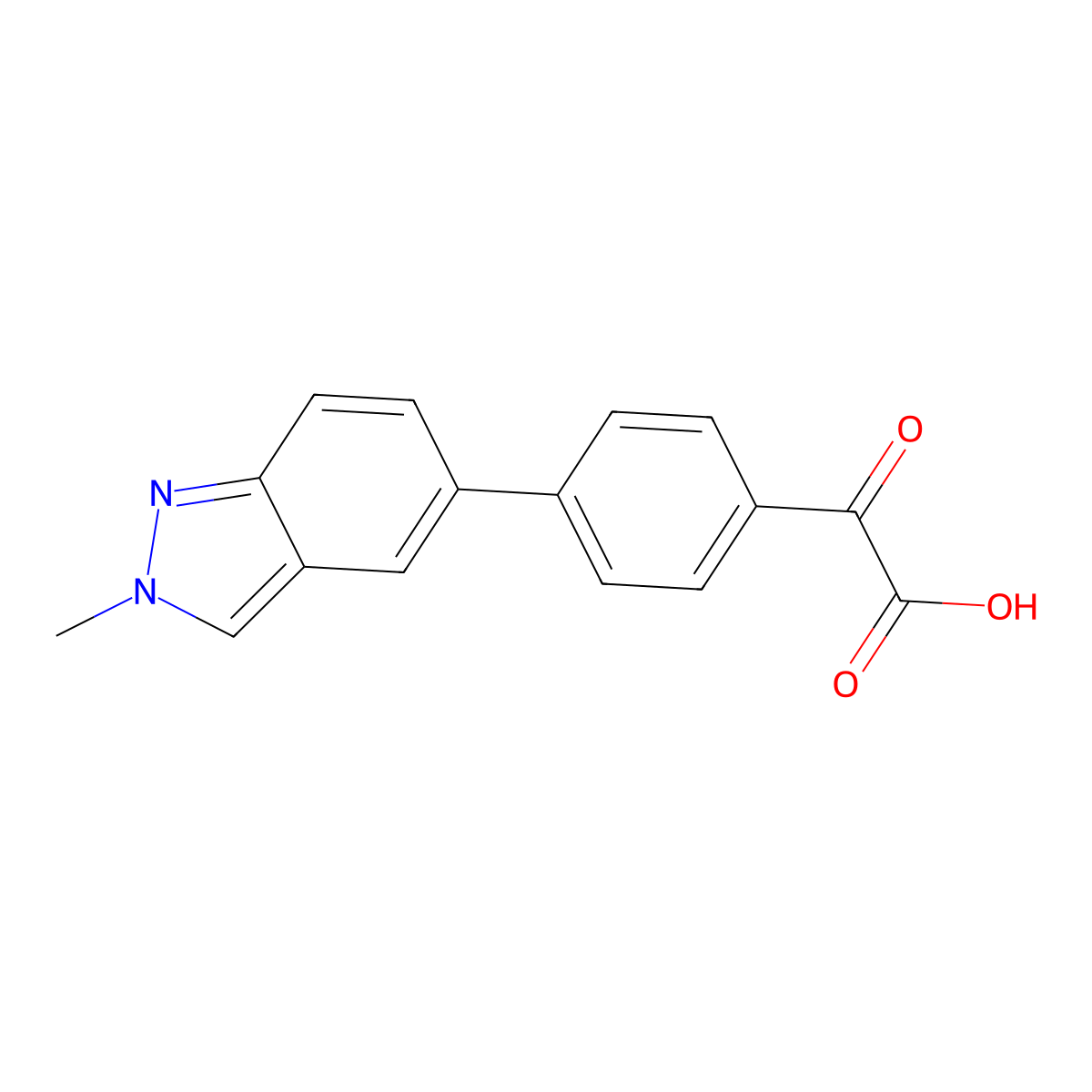 2-[4-(2-Methylindazol-5-yl)phenyl]-2-oxoacetic acid molecular structure, CAS 1683545-93-8