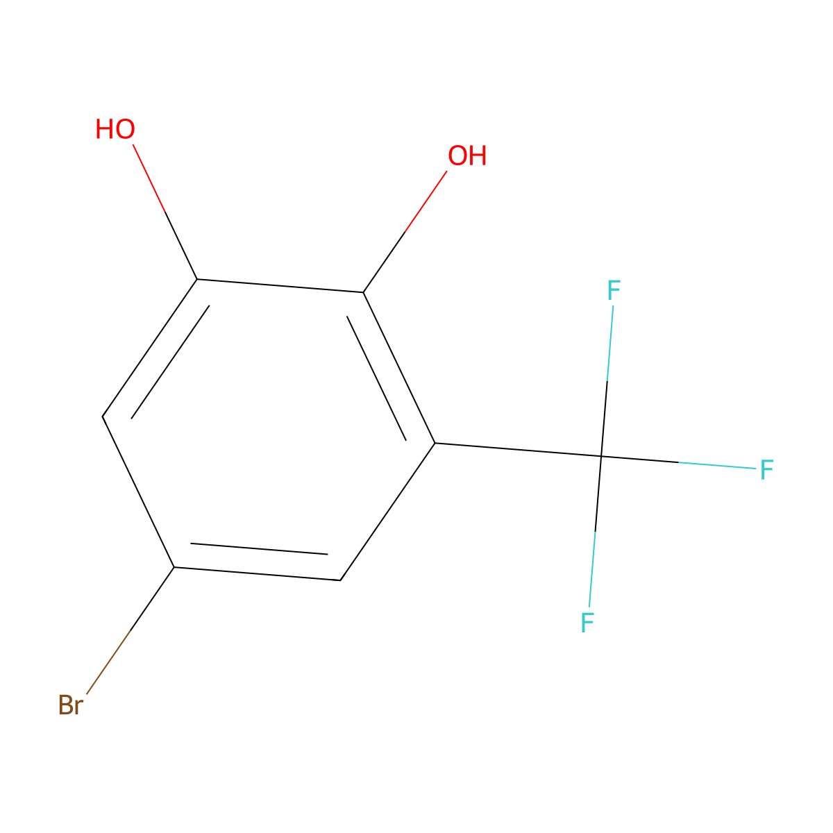 5-Bromo-3-(trifluoromethyl)benzene-1,2-diol molecular structure, CAS 1683546-41-9