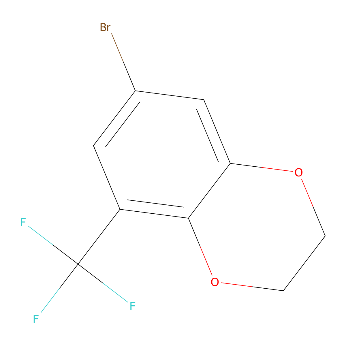 7-Bromo-5-(trifluoromethyl)-2,3-dihydro-1,4-benzodioxine molecular structure, CAS 1683546-42-0