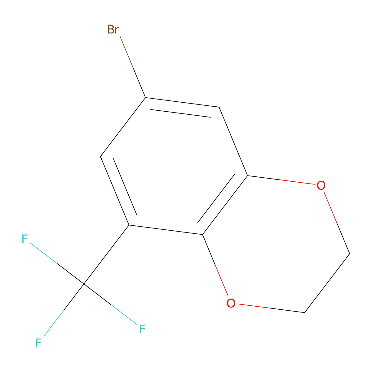7-Bromo-5-(trifluoromethyl)-2,3-dihydro-1,4-benzodioxine molecular structure, CAS 1683546-42-0