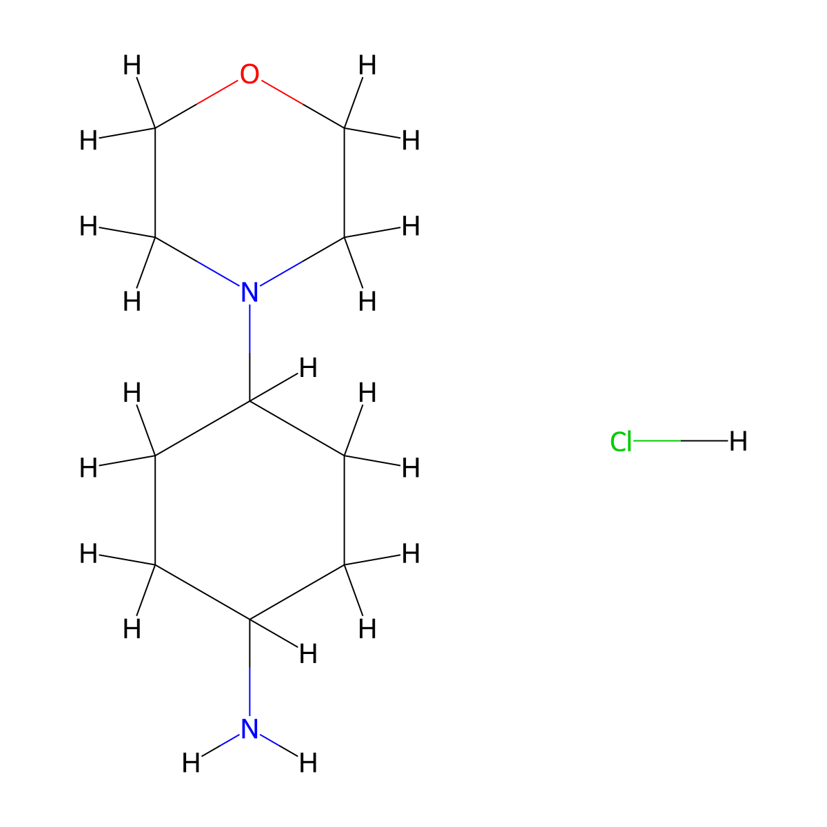 trans-4-Morpholinocyclohexanamine hydrochloride molecular structure, CAS 1683576-26-2