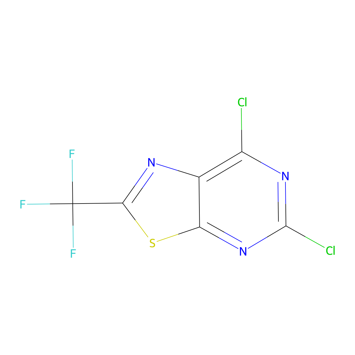 5,7-Dichloro-2-(trifluoromethyl)thiazolo[5,4-d]pyrimidine molecular structure, CAS 1683576-73-9