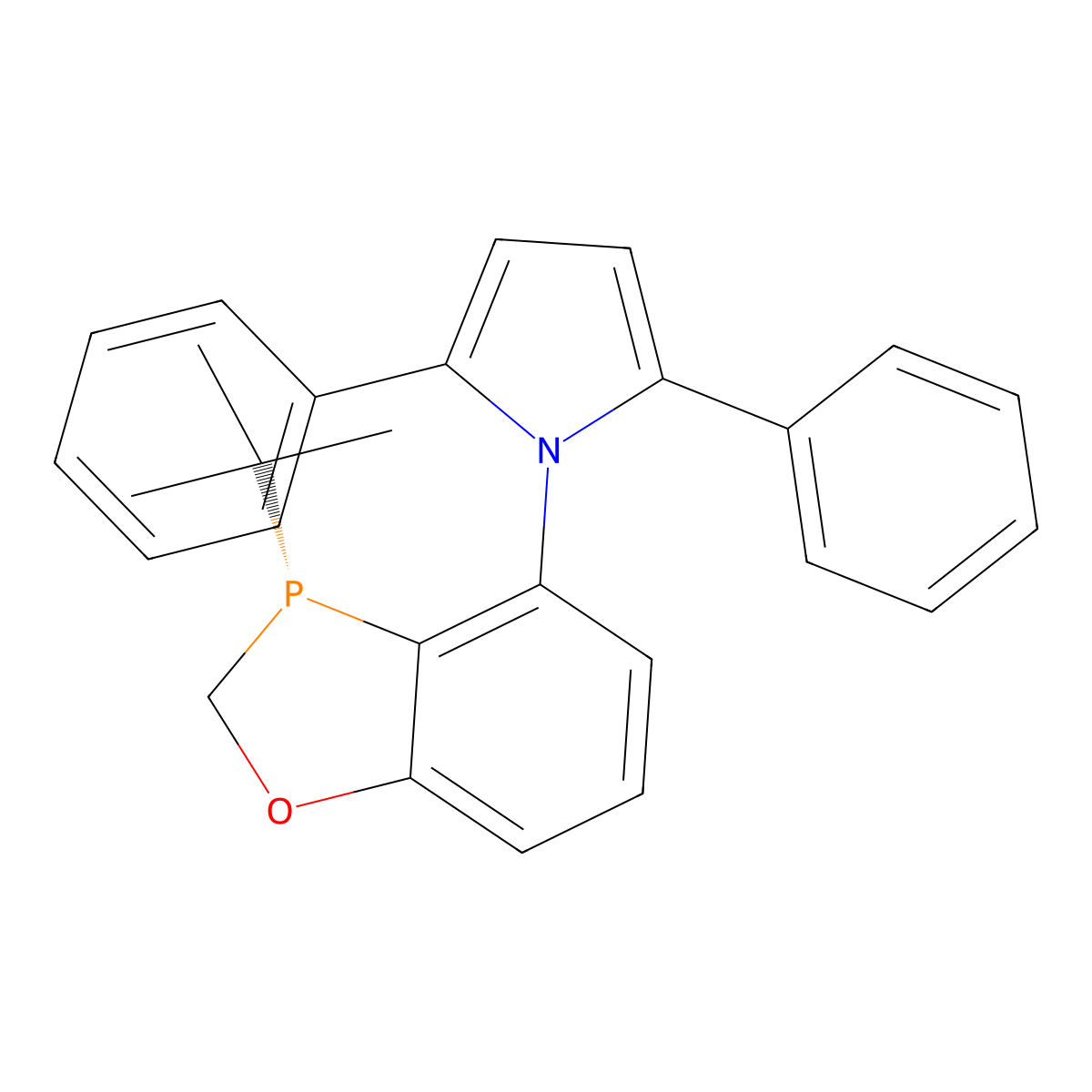 (S)-1-(3-(Tert-butyl)-2,3-dihydrobenzo[d][1,3]oxaphosphol-4-yl)-2,5-diphenyl-1H-pyrrole molecular structure, CAS 1683581-58-9