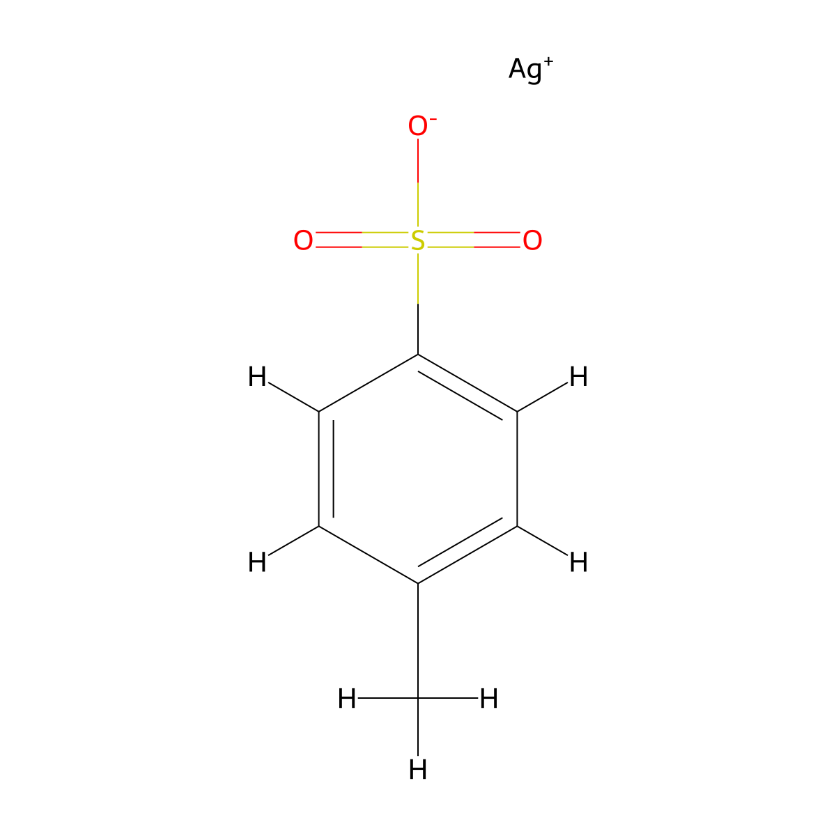 Silver p-toluenesulfonate molecular structure, CAS 16836-95-6
