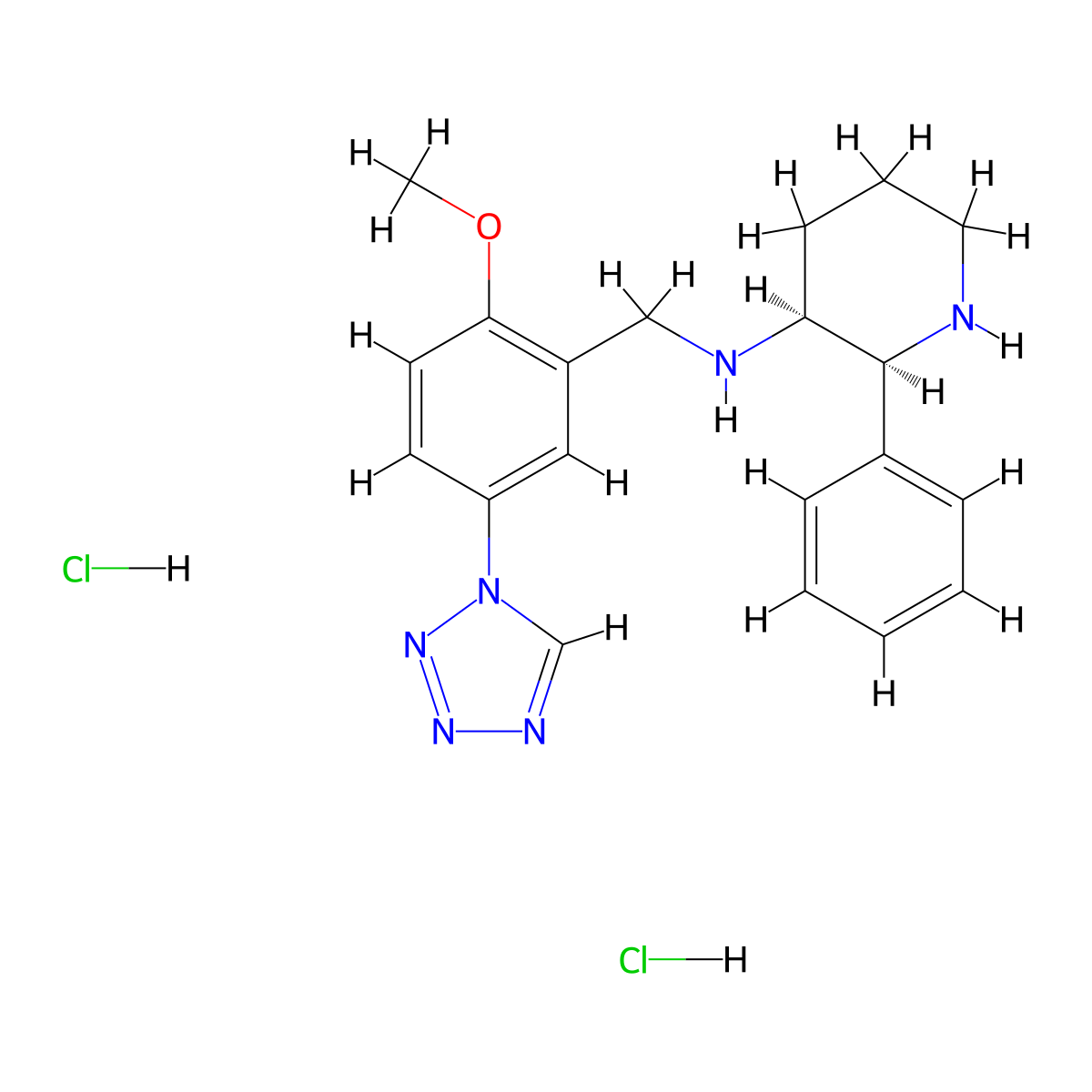 (2-Methoxy-5-tetrazol-1-ylbenzyl)(2-phenylpiperidin-3-yl)amine molecular structure, CAS 168398-02-5