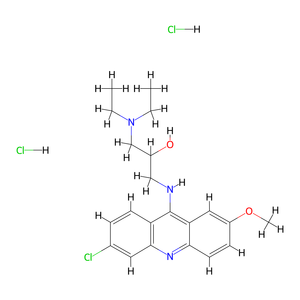 Chlormetacrine dihydrochloride molecular structure, CAS 1684-42-0