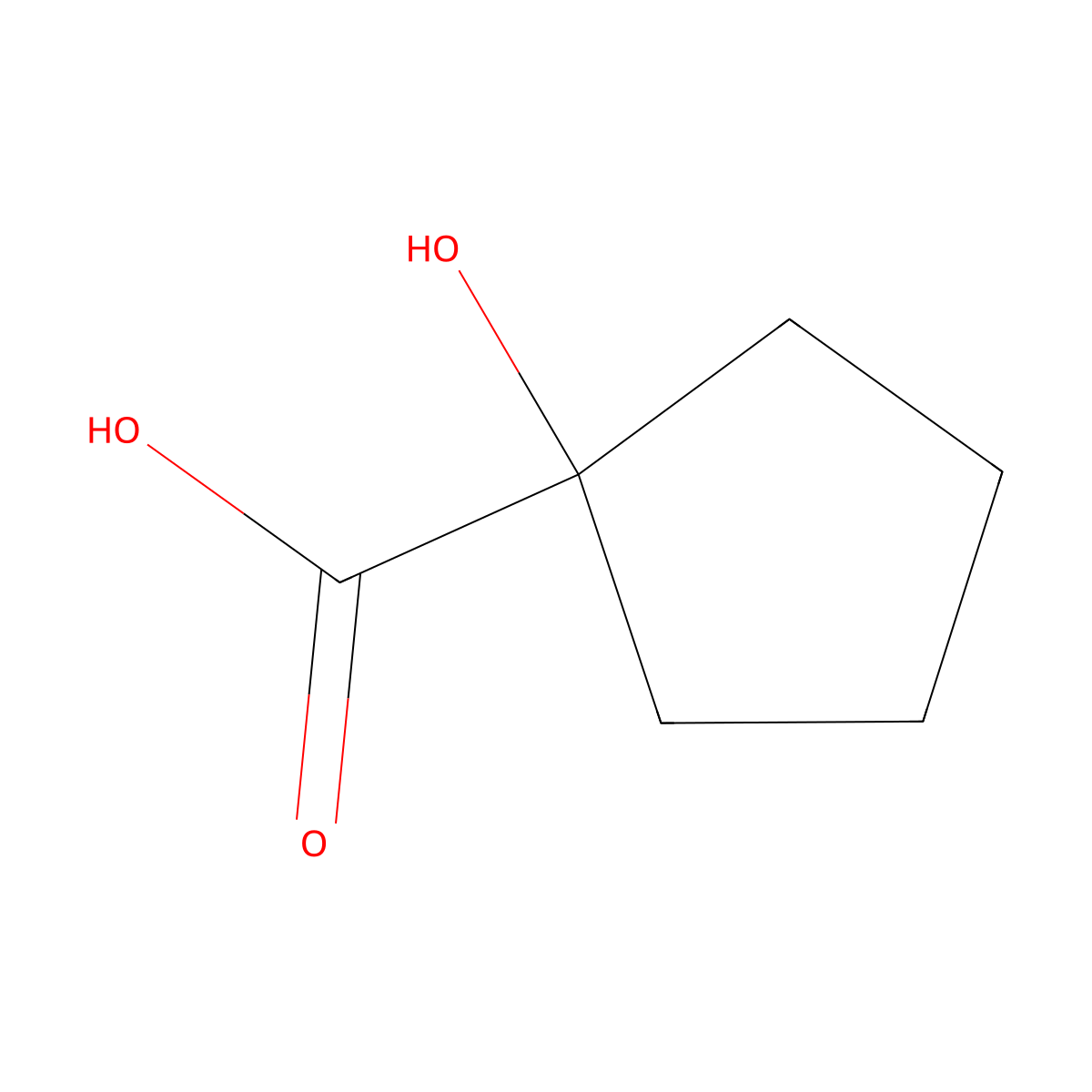 1-Hydroxycyclopentanecarboxylic acid molecular structure, CAS 16841-19-3
