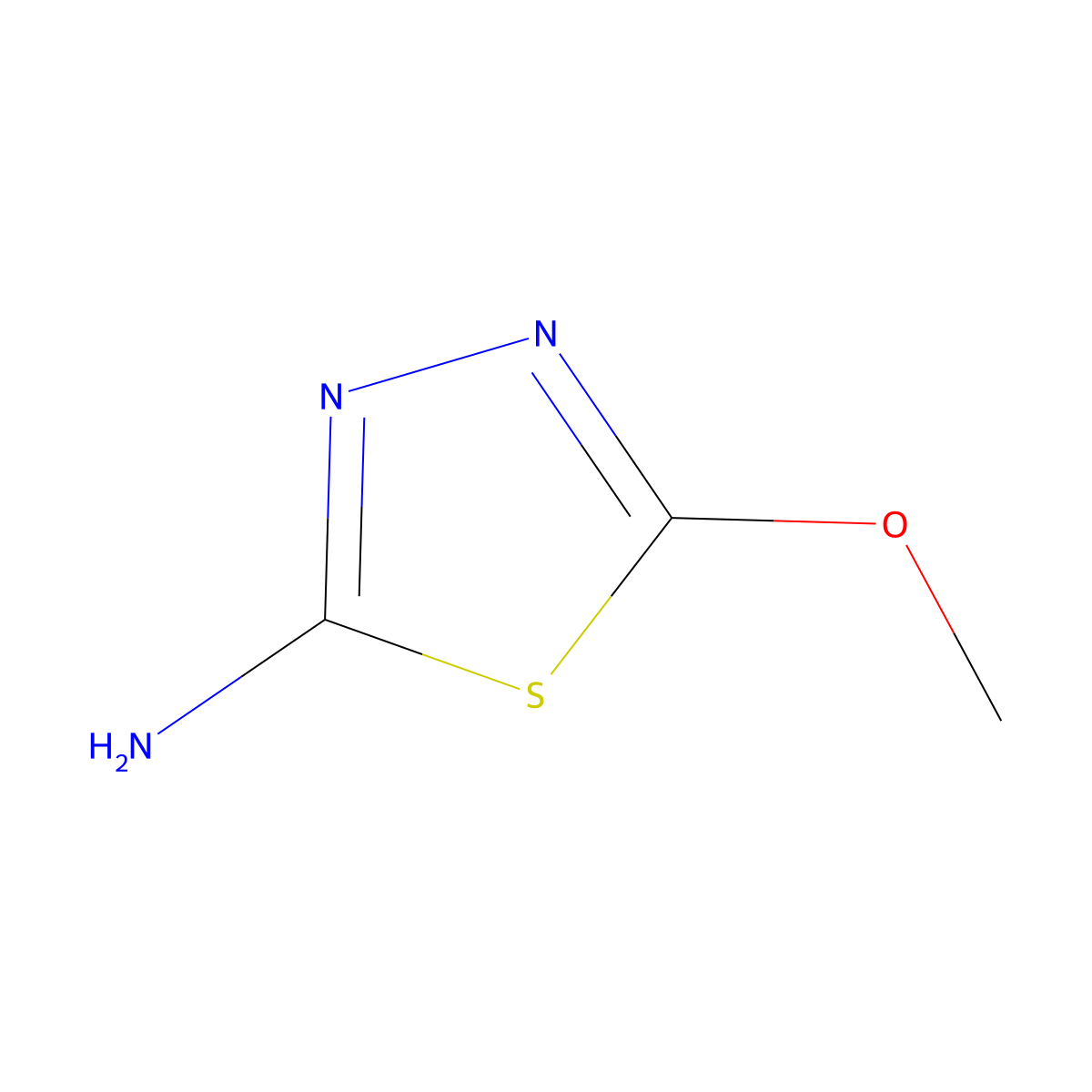 5-Methoxy-1,3,4-thiadiazol-2-amine molecular structure, CAS 16841-84-2
