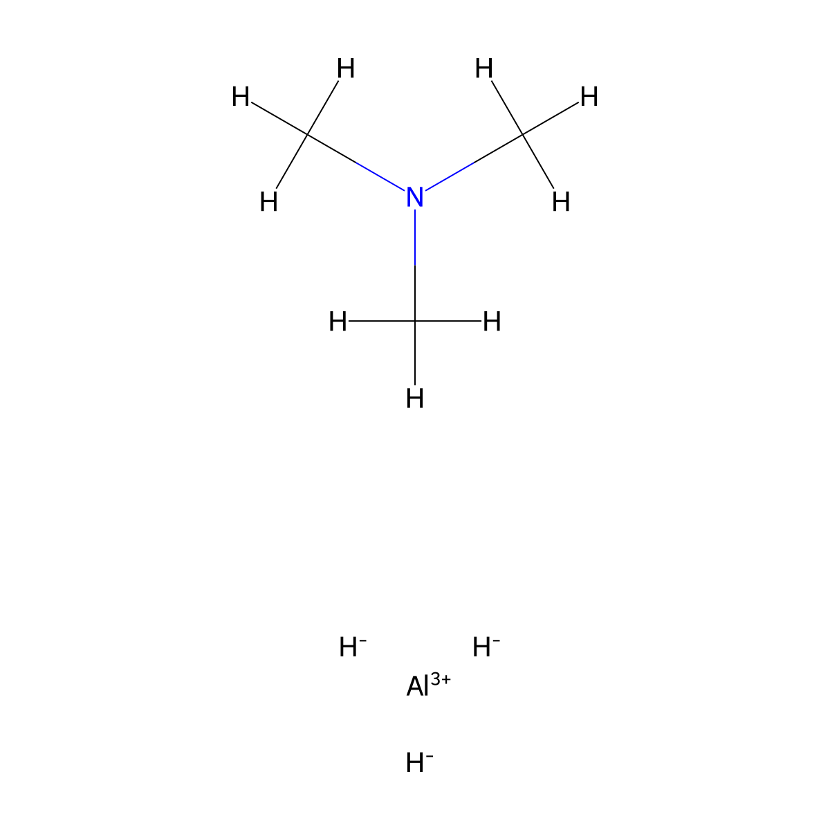 Aluminum, (N,N-dimethylmethanamine)trihydro-, (T-4)- molecular structure, CAS 16842-00-5