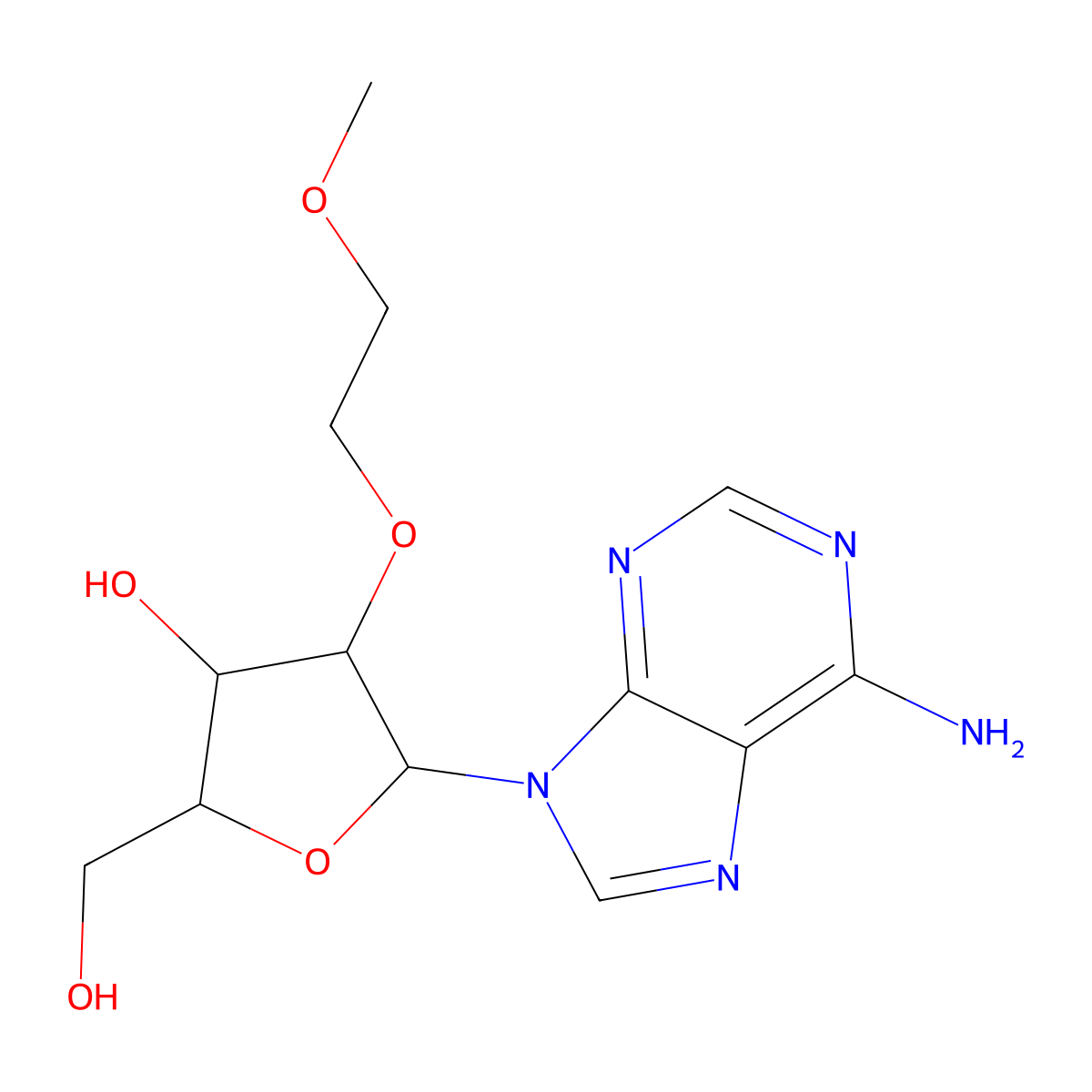 2'-O-(2-Methoxyethyl)adenosine molecular structure, CAS 168427-74-5