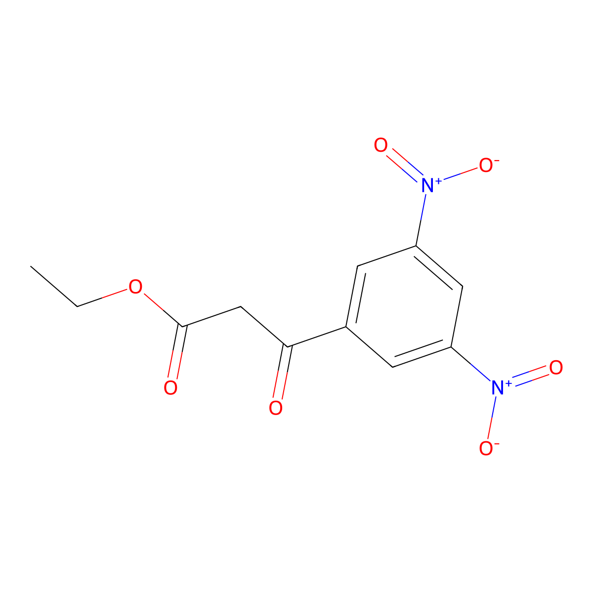 Ethyl 3-(3,5-dinitrophenyl)-3-oxopropanoate molecular structure, CAS 168430-29-3