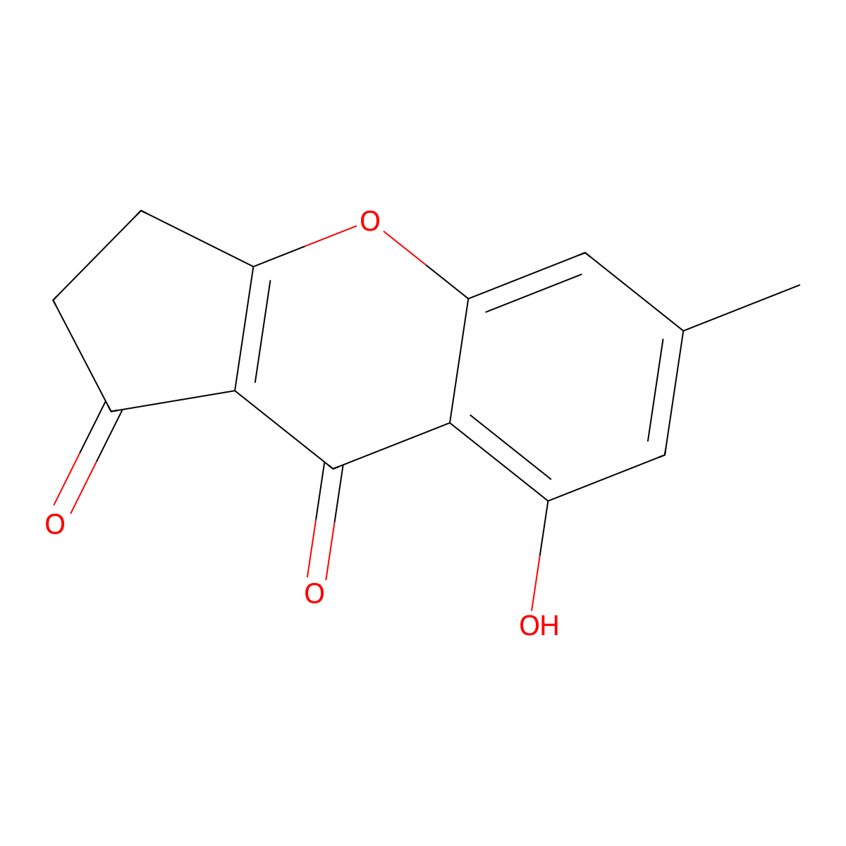 8-Hydroxy-6-methyl-2,3-dihydrocyclopenta[b]chromene-1,9-dione molecular structure, CAS 168434-88-6