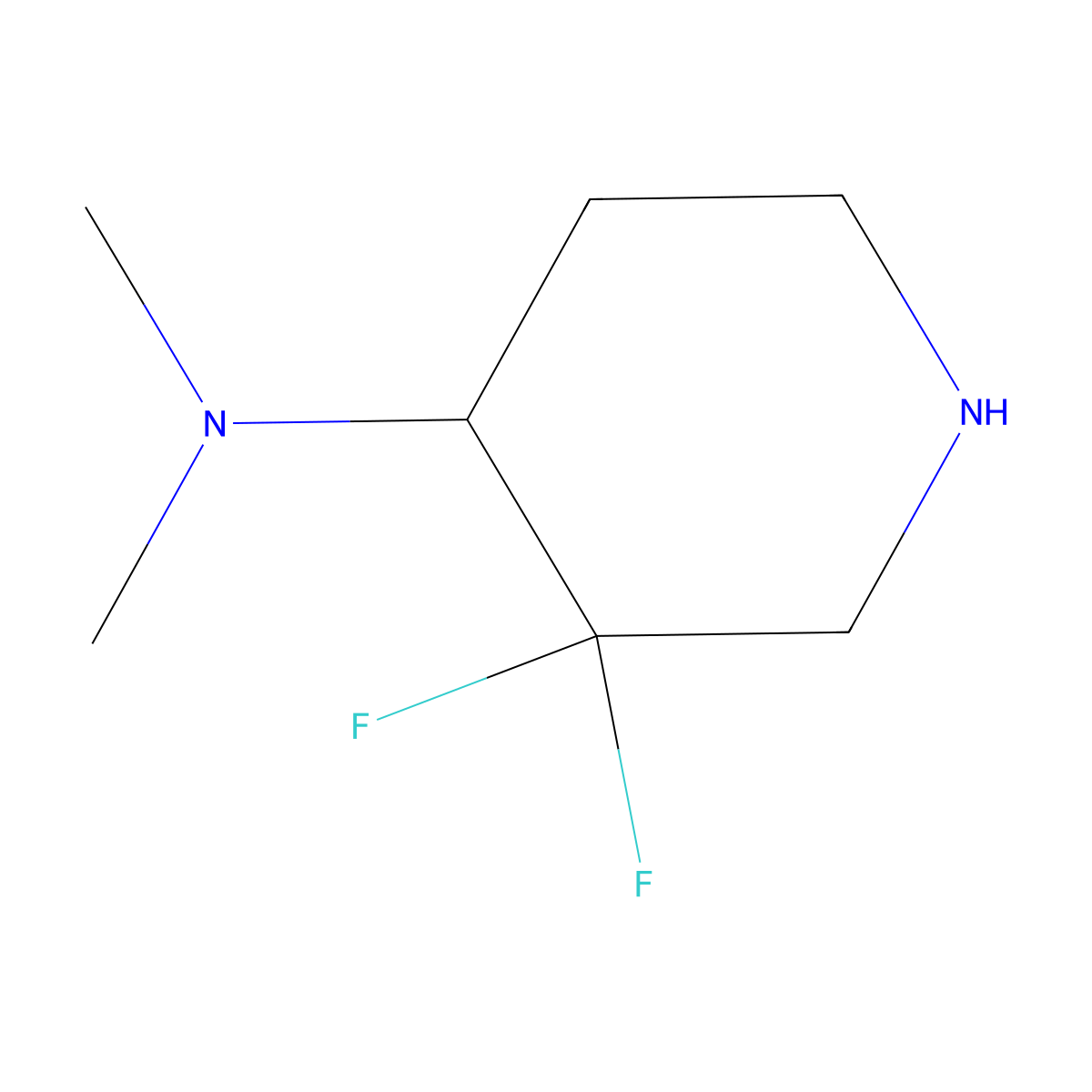 3,3-Difluoro-N,N-dimethylpiperidin-4-amine molecular structure, CAS 1684392-66-2