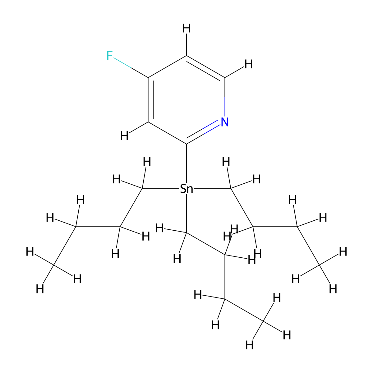 4-Fluoro-2-(tributylstannyl)pyridine molecular structure, CAS 1684422-75-0