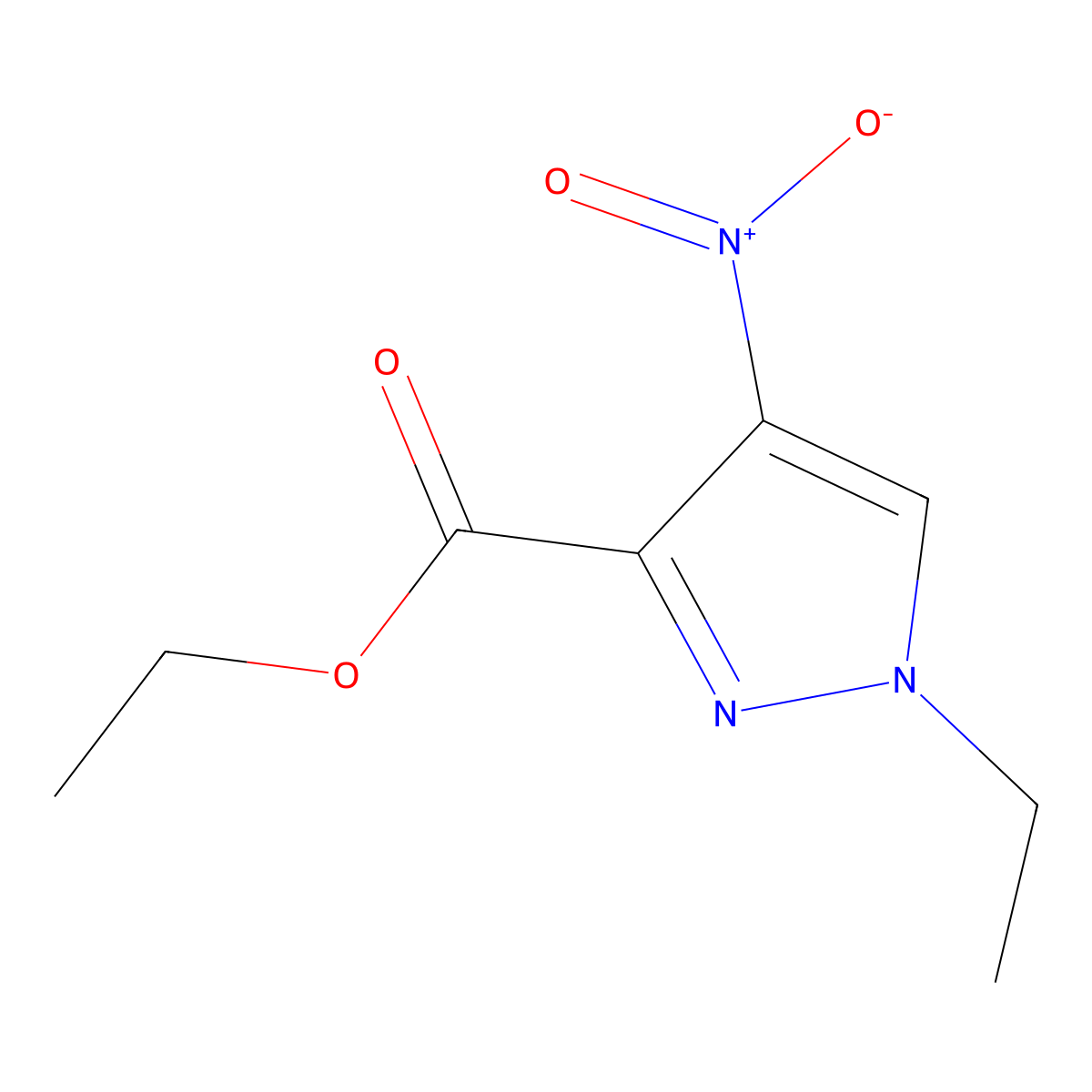 ethyl 1-ethyl-4-nitro-1H-pyrazole-3-carboxylate molecular structure, CAS 1684425-54-4