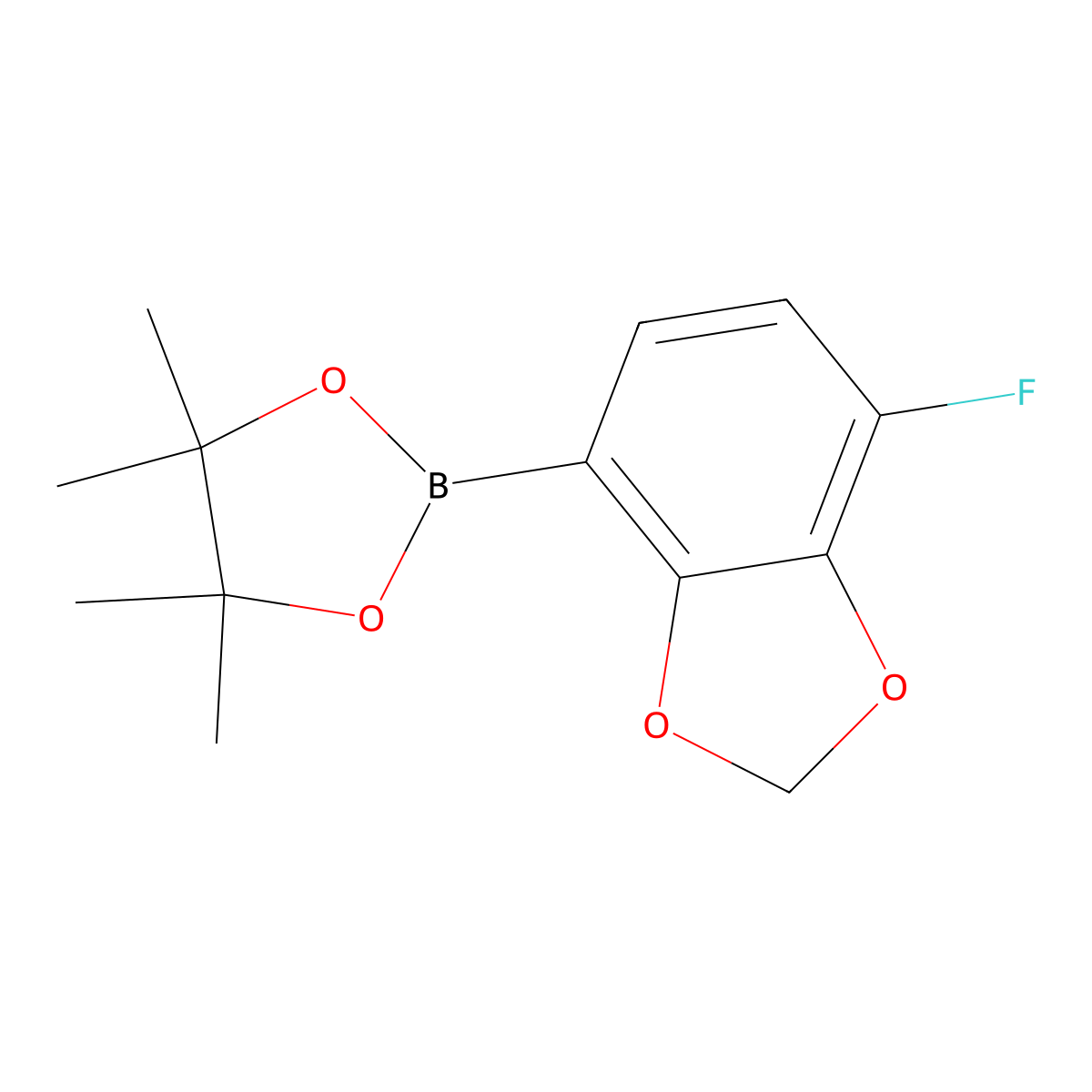 2-(7-Fluoro-2H-1,3-benzodioxol-4-yl)-4,4,5,5-tetramethyl-1,3,2-dioxaborolane molecular structure, CAS 1684427-19-7
