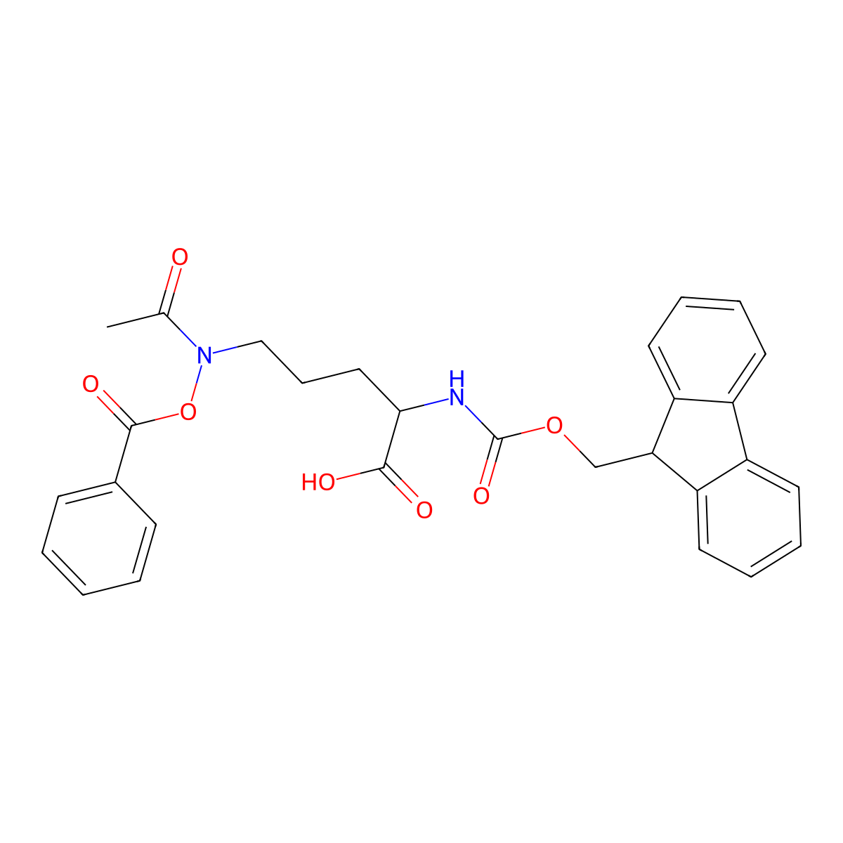 Fmoc-L-Orn(Ac,OBz)-OH molecular structure, CAS 1684432-88-9