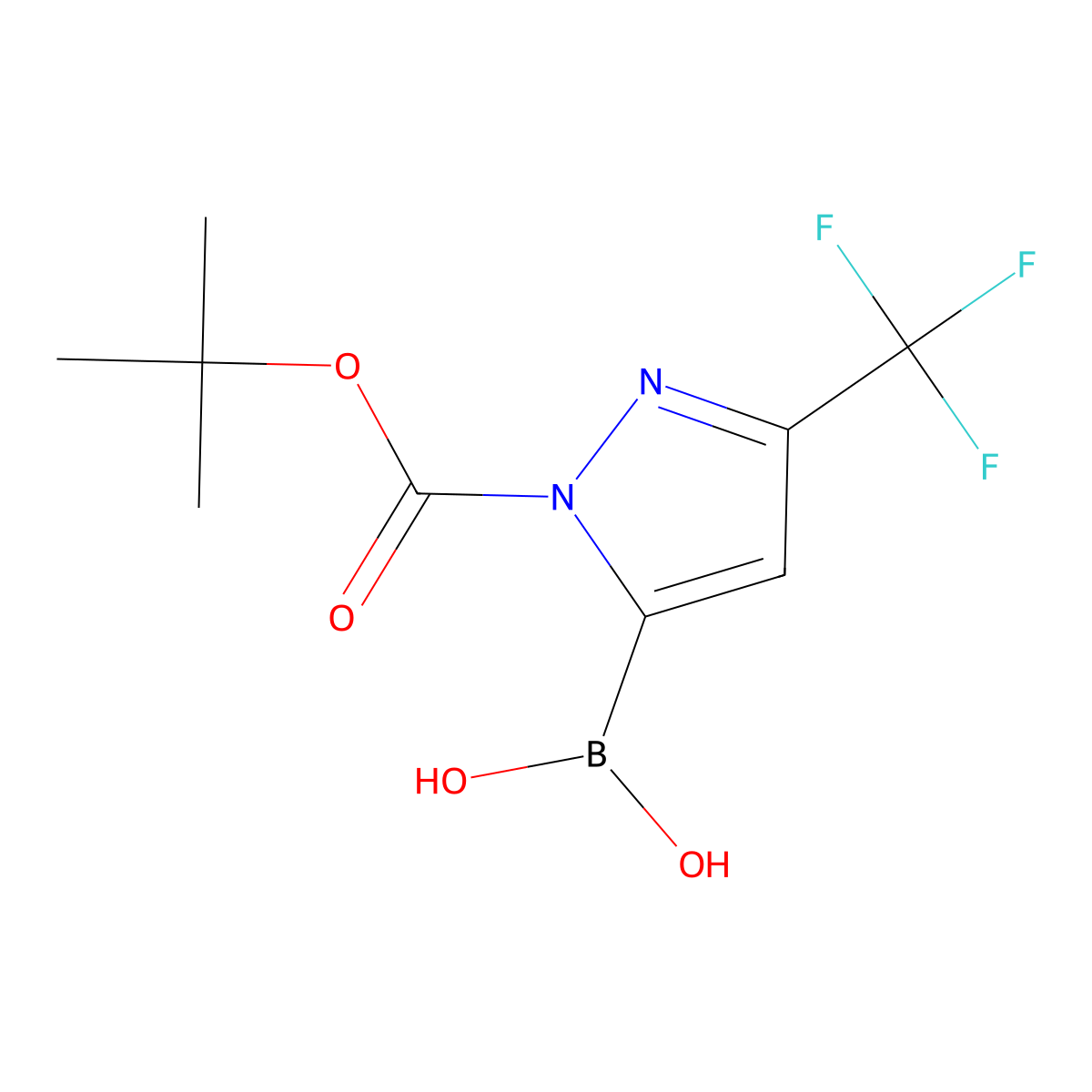 1-Boc-3-trifluoromethylpyrazole-5-boronic acid molecular structure, CAS 1684433-60-0