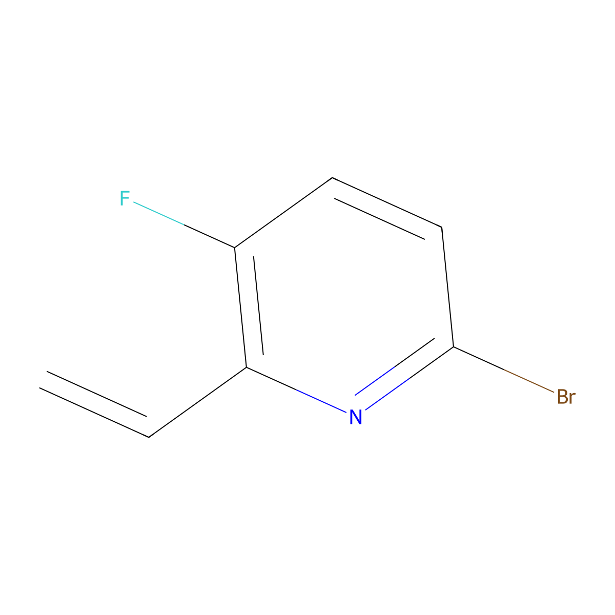6-Bromo-3-fluoro-2-vinylpyridine molecular structure, CAS 1684434-01-2