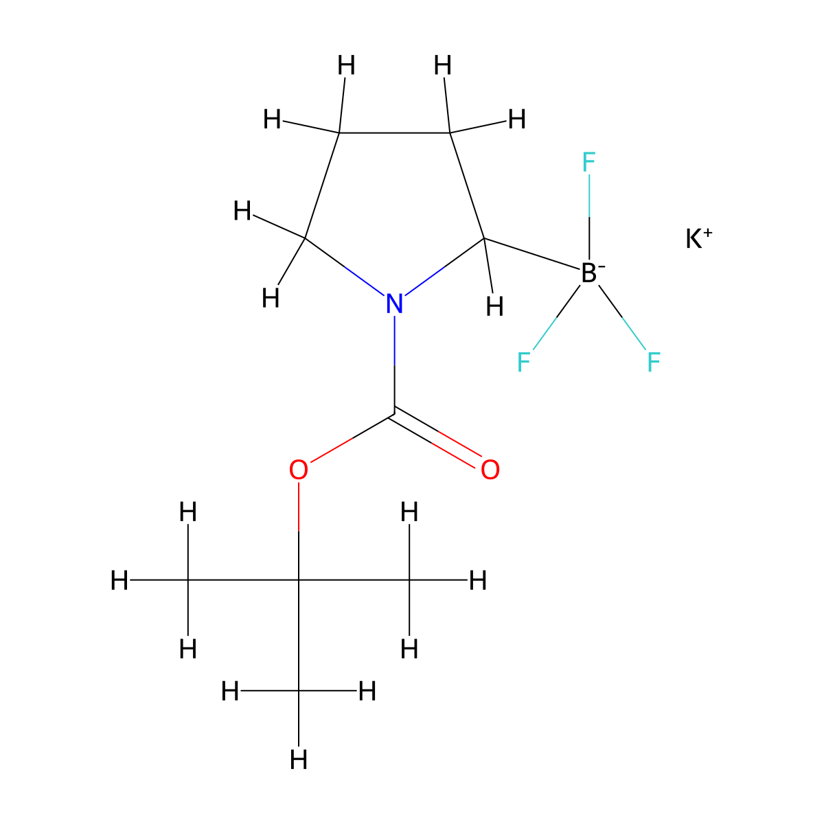 Potassium (1-((tert-butoxy)carbonyl)pyrrolidin-2-yl)trifluoroboranuide molecular structure, CAS 1684443-00-2
