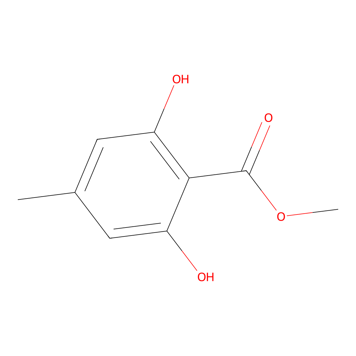 Methyl 2,6-dihydroxy-4-methylbenzoate molecular structure, CAS 16846-10-9