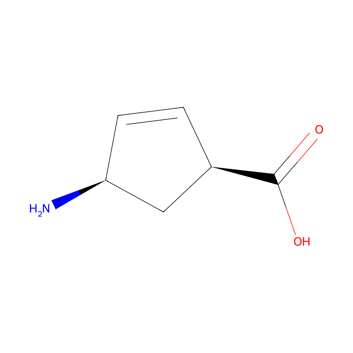 4-Aminocyclopent-2-ene-1-carboxylic acid molecular structure, CAS 168471-40-7