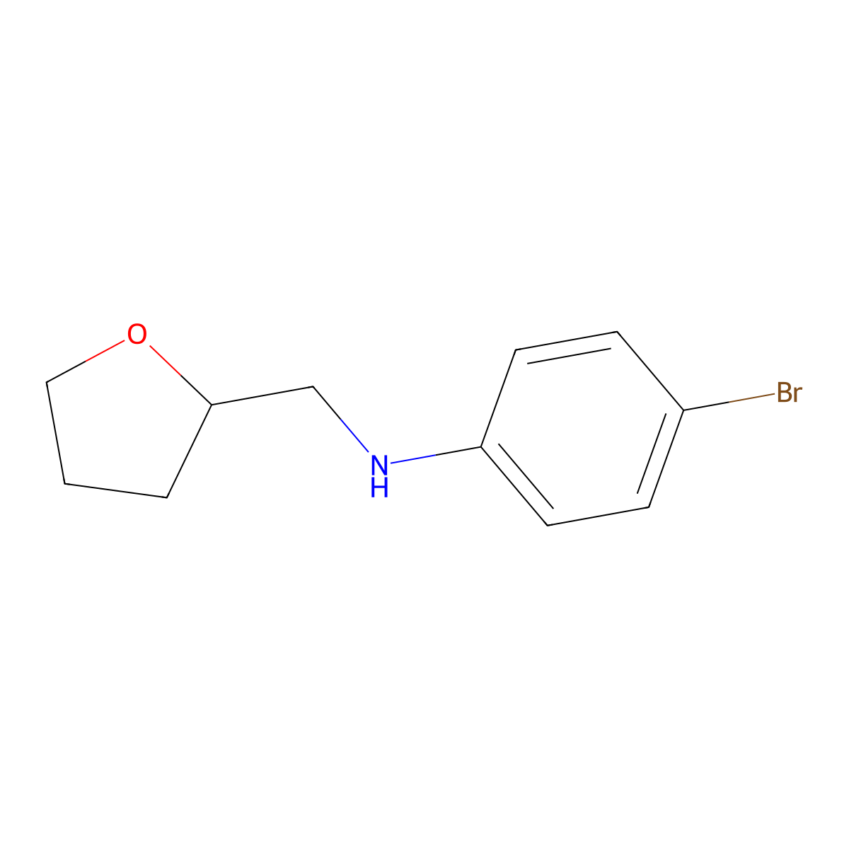 4-bromo-N-((oxolan-2-yl)methyl)aniline molecular structure, CAS 168475-83-0