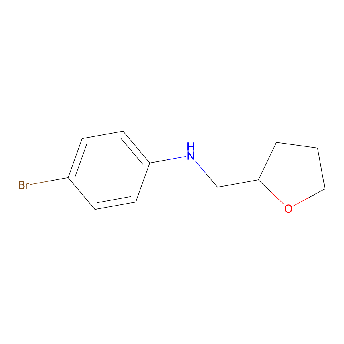 4-bromo-N-((oxolan-2-yl)methyl)aniline molecular structure, CAS 168475-83-0