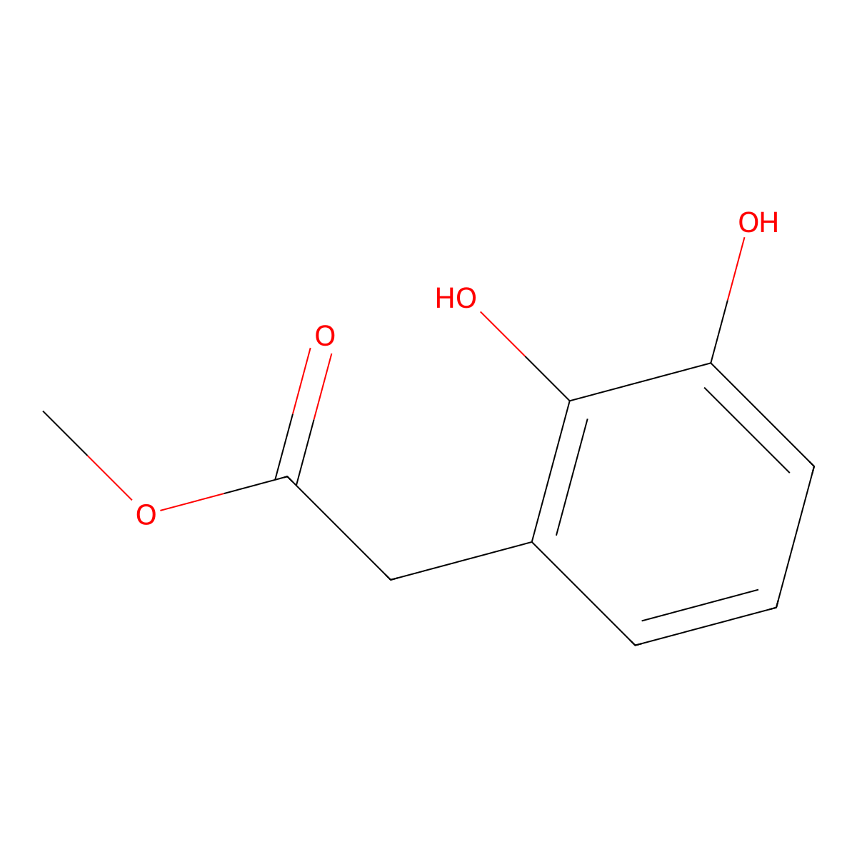Methyl 2-(2,3-dihydroxyphenyl)acetate molecular structure, CAS 168481-87-6