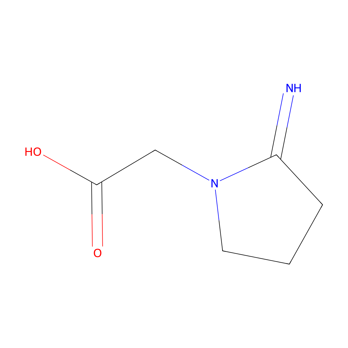 2-(2-iminopyrrolidin-1-yl)acetic Acid molecular structure, CAS 16849-26-6