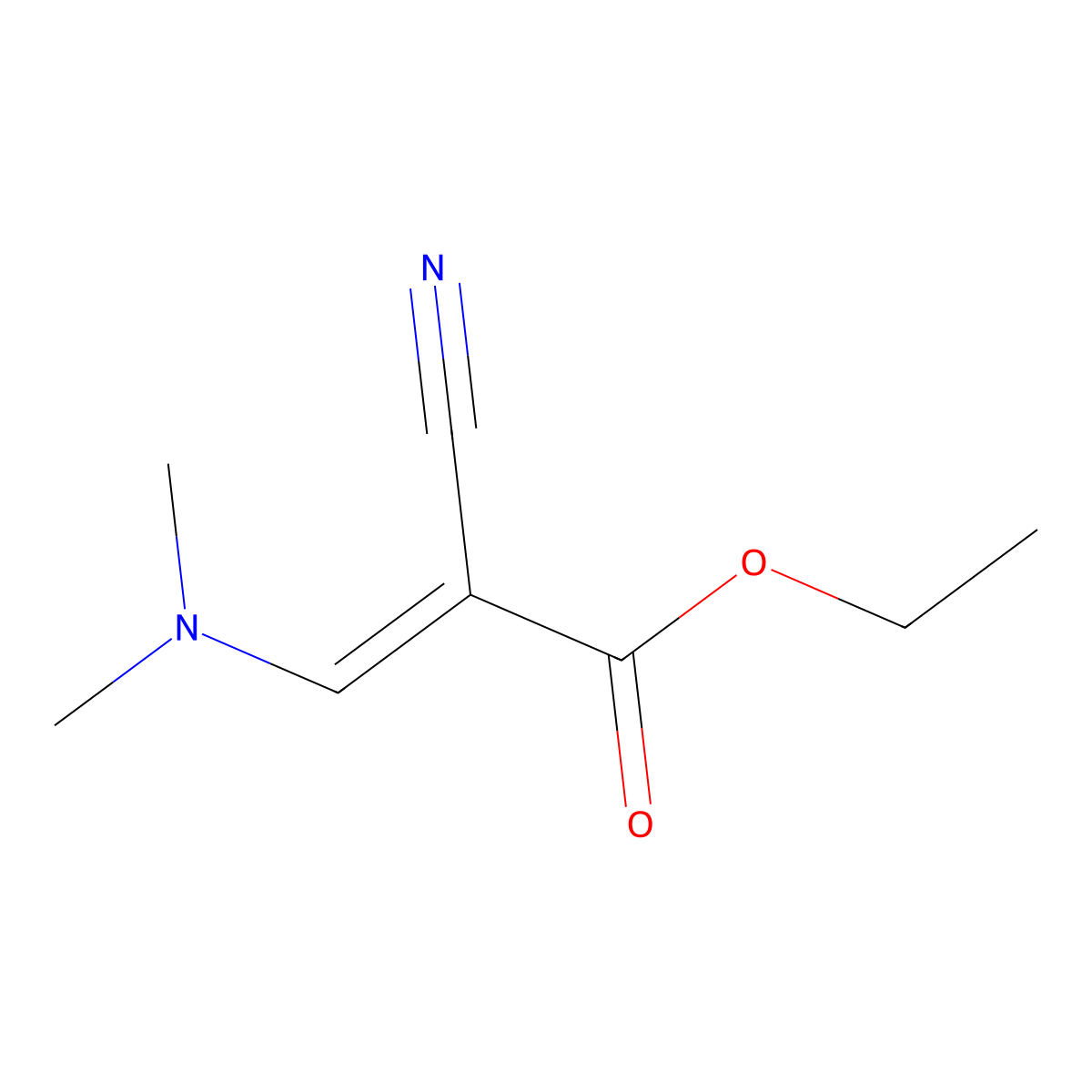 Ethyl 2-cyano-3-(dimethylamino)acrylate molecular structure, CAS 16849-87-9