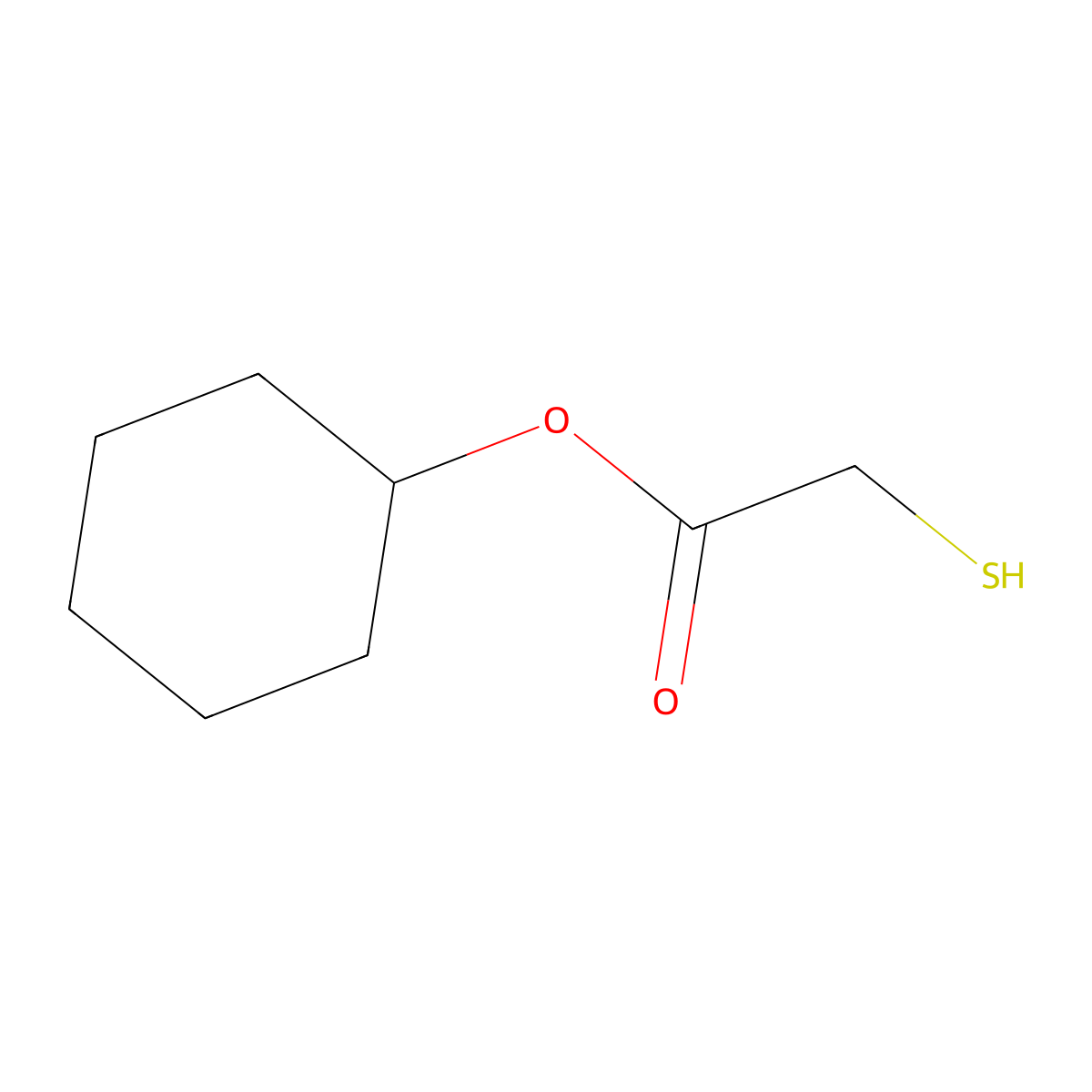 Cyclohexyl mercaptoacetate molecular structure, CAS 16849-98-2