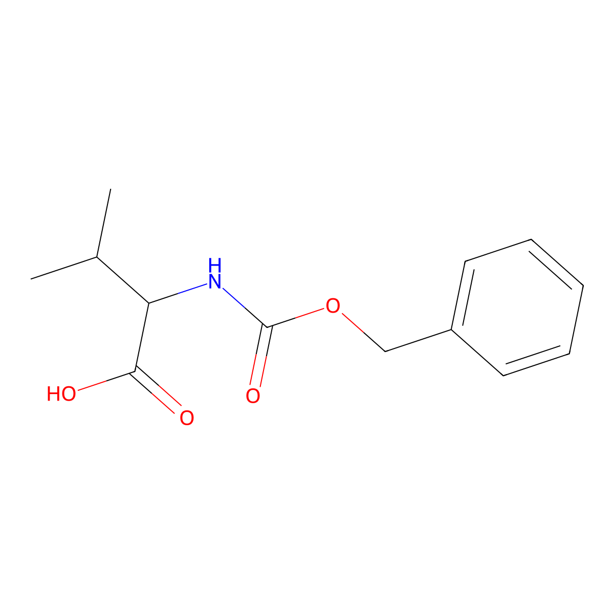N-alpha-Benzyloxycarbonyl-D-valine molecular structure, CAS 1685-33-2