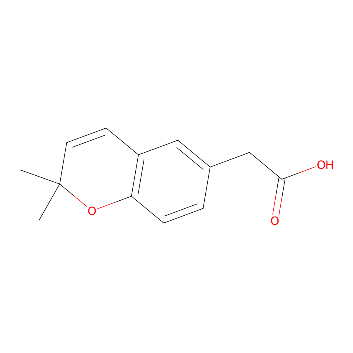 2-(2,2-dimethyl-2H-chromen-6-yl)acetic acid molecular structure, CAS 16850-87-6