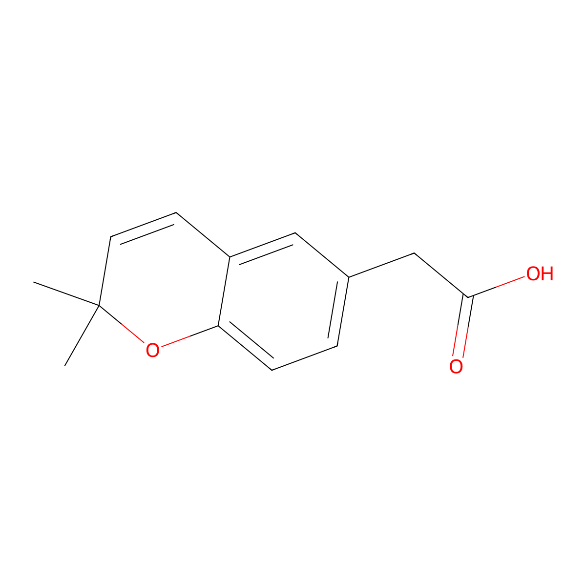 2-(2,2-dimethyl-2H-chromen-6-yl)acetic acid molecular structure, CAS 16850-87-6