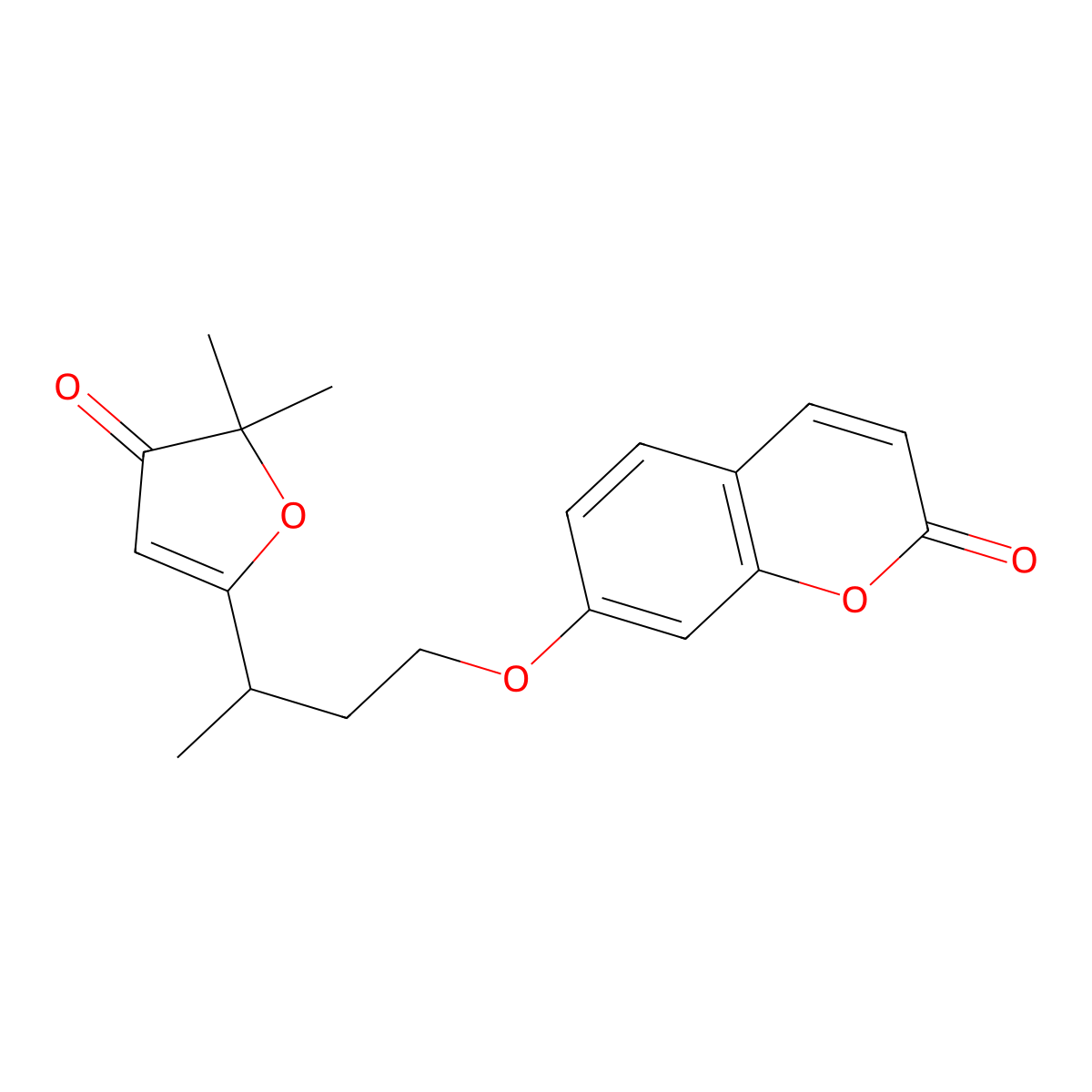 7-[3-(5,5-Dimethyl-4-oxofuran-2-yl)butoxy]chromen-2-one molecular structure, CAS 16850-99-0