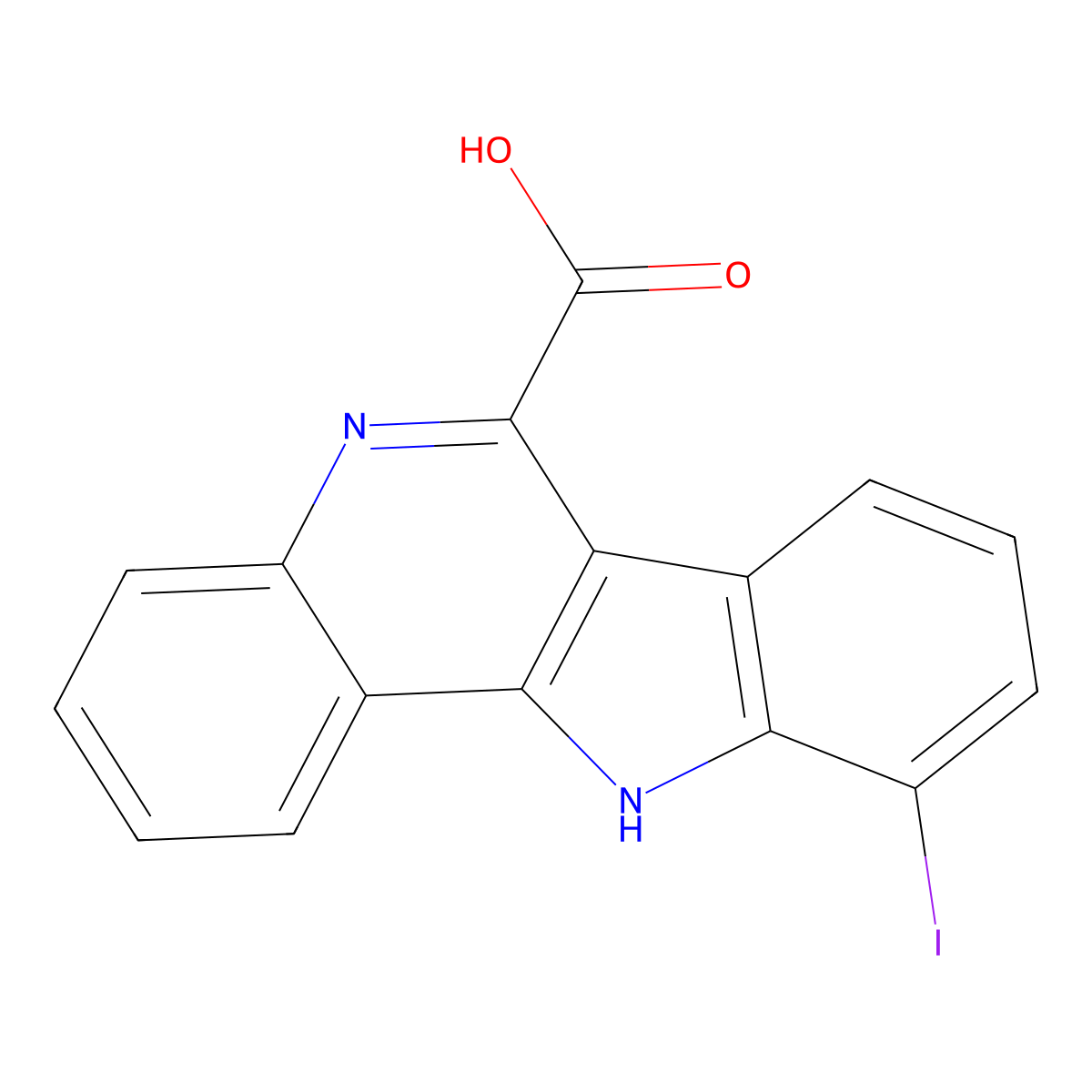 10-Iodo-11h-Indolo[3,2-C]quinoline-6-Carboxylic Acid molecular structure, CAS 1685235-41-9