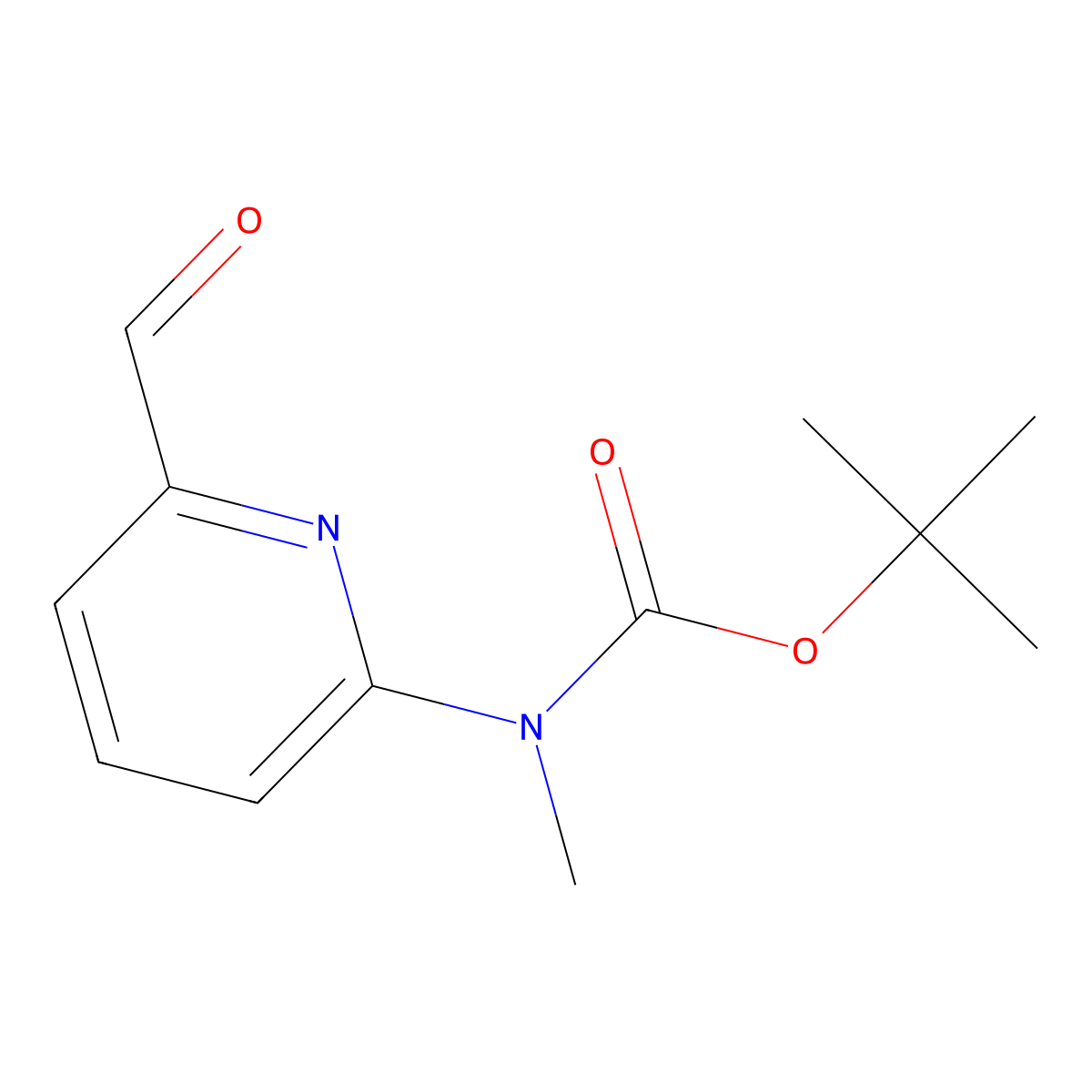 tert-butyl N-(6-formylpyridin-2-yl)-N-methylcarbamate molecular structure, CAS 1685240-70-3