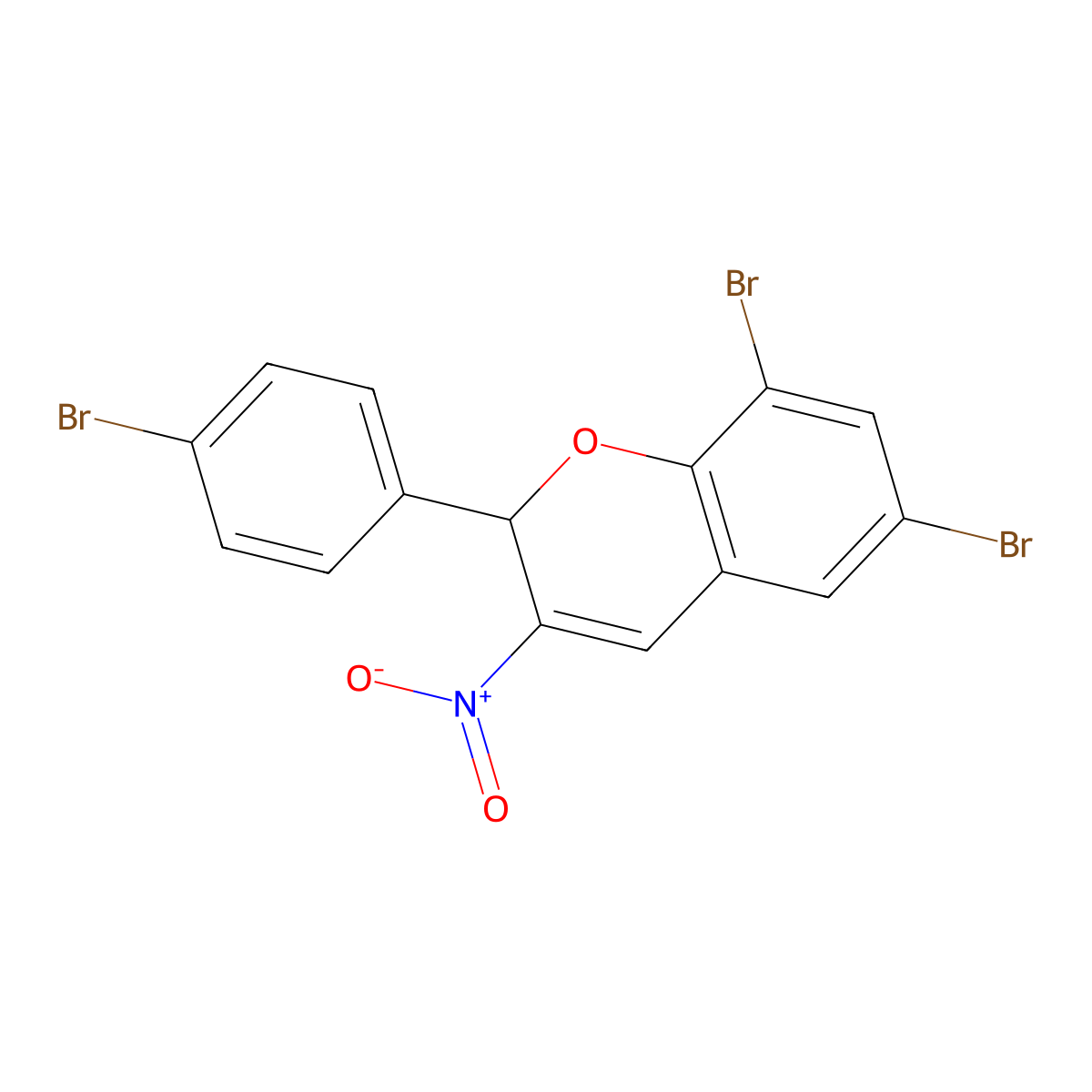 6,8-dibromo-2-(4-bromophenyl)-3-nitro-2H-chromene molecular structure, CAS 1685280-21-0
