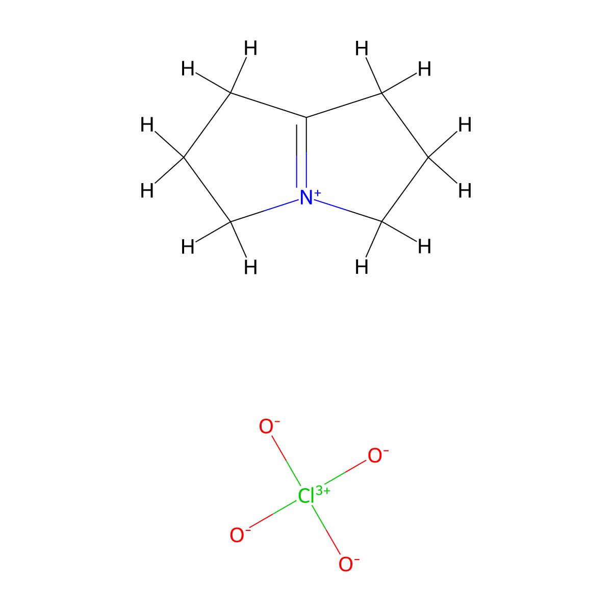 Pyrrolizinium, 1,2,3,5,6,7-hexahydro-, perchlorate molecular structure, CAS 16853-10-4