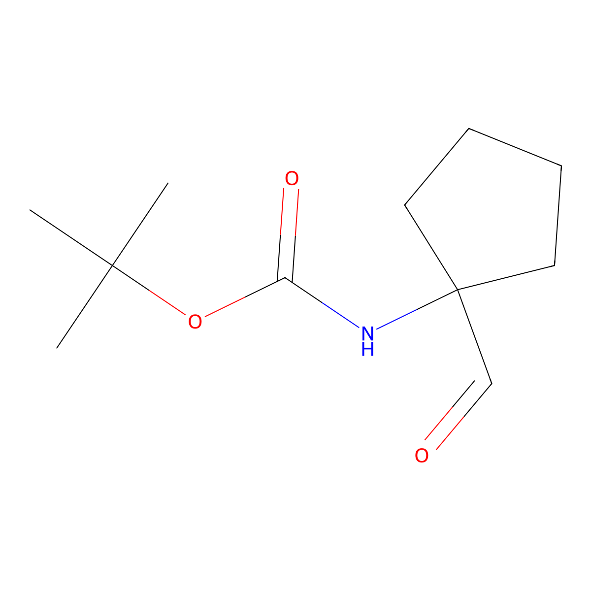 tert-butyl N-(1-formylcyclopentyl)carbamate molecular structure, CAS 168539-99-9