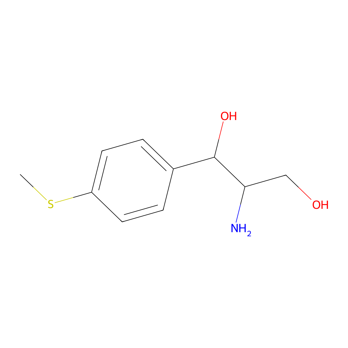 [S(R*,R*)]-2-amino-1-[p-(methylthio)phenyl]propane-1,3-diol molecular structure, CAS 16854-32-3