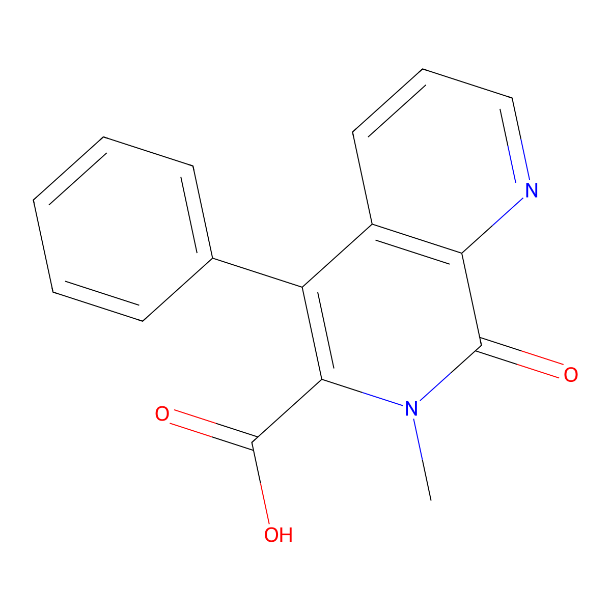 7-Methyl-8-oxo-5-phenyl-7,8-dihydro-1,7-naphthyridine-6-carboxylic acid molecular structure, CAS 168542-35-6