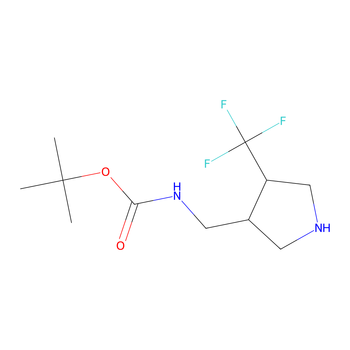 tert-butyl N-{[4-(trifluoromethyl)pyrrolidin-3-yl]methyl}carbamate molecular structure, CAS 168545-02-6