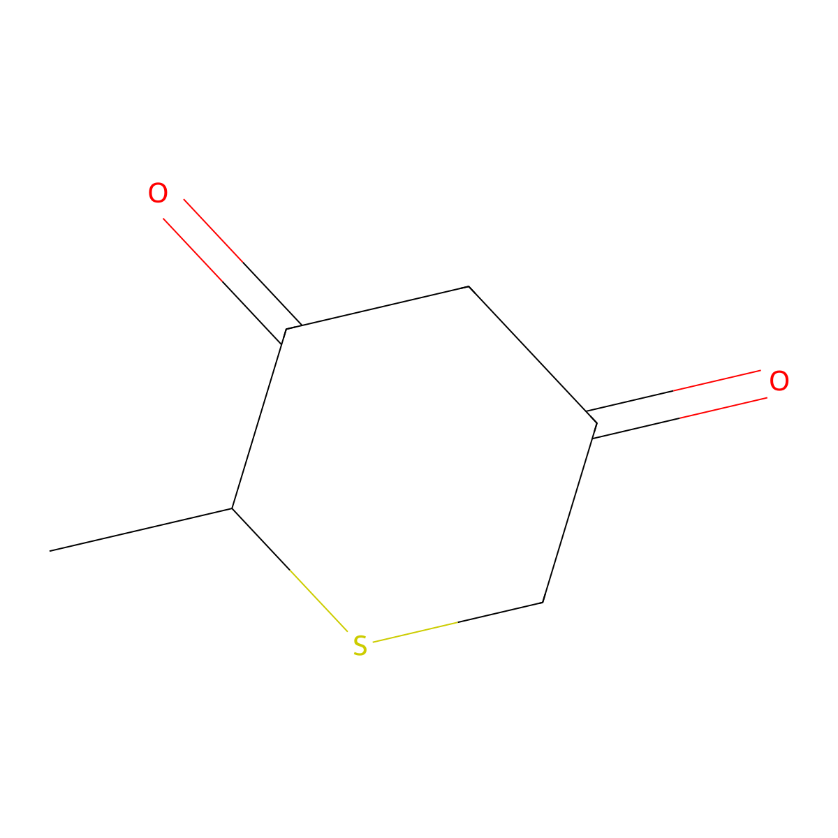 2H-Thiopyran-3,5(4H,6H)-dione, 2-methyl- molecular structure, CAS 16855-83-7